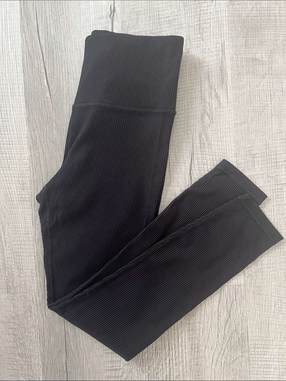 Athleta Black Ribbed High-Waist Leggings